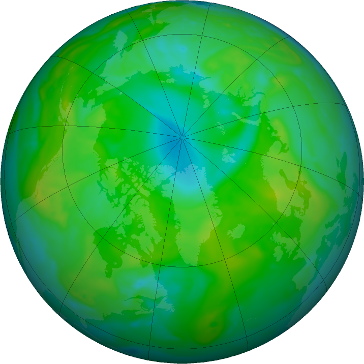 Arctic ozone map for 12 July 2020
